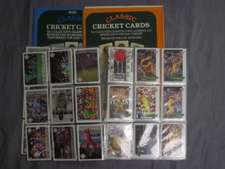 2 albums of re-strike classic cigarette cards of cricketers and  other cards of cricketers