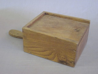 A rectangular elm candle box with sliding lid 8"