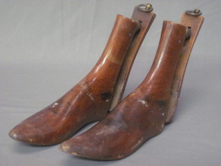 A pair of 19th Century beech framed sprung shoe trees