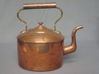 A Victorian oval copper kettle