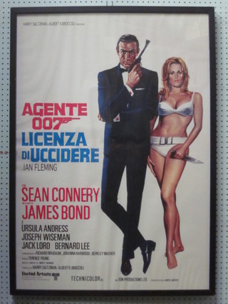 A French James Bond poster Agente 007 Licenza Di Uccidere  41" x 27"  ILLUSTRATED