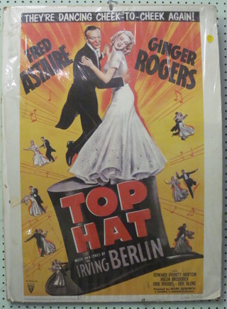 2 film posters for Fred Astaire's "Top Hat" and 1 other "The  Sands of IOW Jima" 28" x 20"