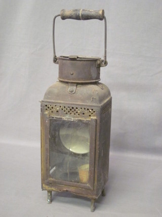 A 19th Century brass square hand lantern