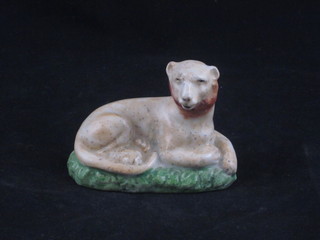 A Staffordshire style figure of a lion 3"