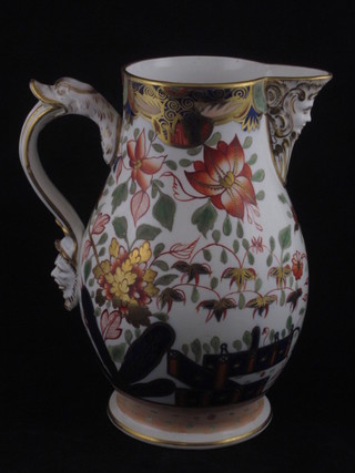 A Coalport Derby style porcelain jug 8"