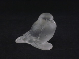 A Lalique figure of a Budgerigar, the base marked R Lalique France, no.1149 3"