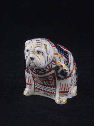 A Royal Crown Derby figure of a seated Bulldog, the base marked LVII 4"