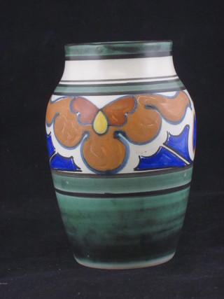 A circular Honiton pottery vase 6"