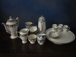 A part Radford Staffordshire coffee service together with a part  Worcester coffee service