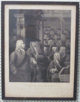 An 18th Century monochrome print "The Right Honourable The Earl of Onslow" 17" x 14"