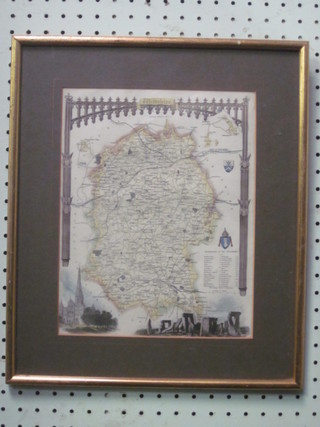 A Victorian coloured map "Wiltshire" 10" x 8"