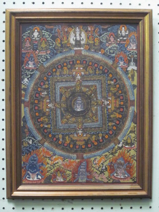 Eastern drawing, "Numerous Deities" 12" x 9"