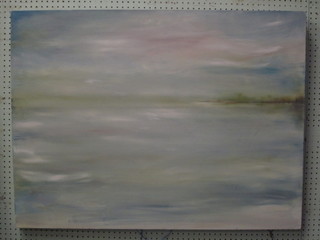 Modern Art oil on canvas "Horizon Scene" 30" x 40"