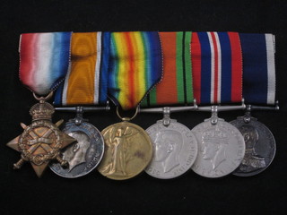 A group of 6 medals to J11007 A J Weedon Able Bodied later  Petty Officer Royal Navy, comprising 1914-15 Star, British War  medal, Victory medal, Defence medal, War medal, George V  issue Royal Navy Long Service Good Conduct medal Petty  Officer HMS Vivacious  ILLUSTRATED