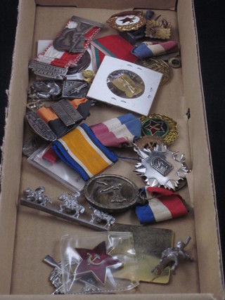 A collection of badges etc