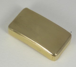 A George III 18ct gold snuff box with engine turned decoration, London 1806