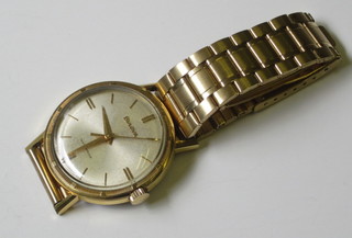 A gentleman's wristwatch by Bulova, contained in a gold plated  case