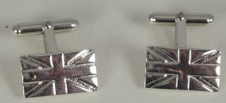 A pair of silver Union Flag cufflinks