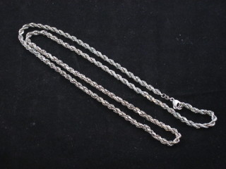 A silver rope link chain