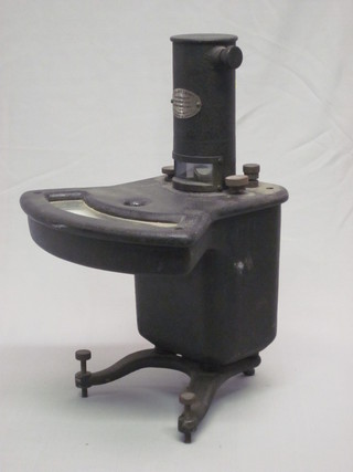 2 single pillar microscopes by C Baker no.32535 and no. 3348, both missing lenses and contained in wooden carrying boxes