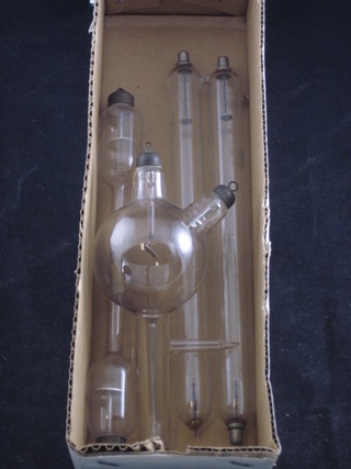 3 blown glass high voltage discharge tubes and 1 other