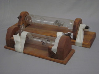 2 rectangular blow glass discharge tubes with Magic Electron  mills