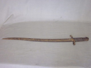 An 1860 patent Martini Henry sword bayonet, no scabbard,  slightly rusted blade