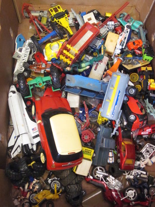 A collection of toy cars etc