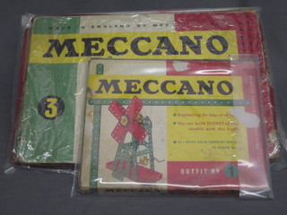 A Meccano set no.1 and a Meccano set no.3