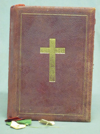 A large leather bound bible, 2 volumes "Our Own Country" and  1 volume "The Poetical Works of Keats" and volumes 1-3  "House and Cottage Construction"