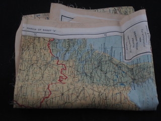 A WWII silk escape map, sheet C and D, Holland, Belgium,  France and Germany