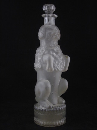 A novelty decanter in the form of a rampant Dog 13"