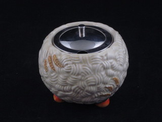 A Clarice Cliff circular Harvestware preserve jar and cover 3"