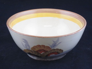 A Clarice Cliff Rhodanthe pattern bowl 7 1/2", the base marked Clarice Cliff  ILLUSTRATED