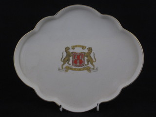 A Wade crested china tray decorated The Arms of Aberdeen 9"