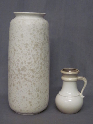 A West German white glazed pottery vase the base marked 505 together with a Scheurich vase the base marked 490