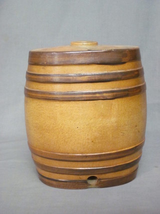 An oval salt glazed barrel by J Swift of Lambeth 11"