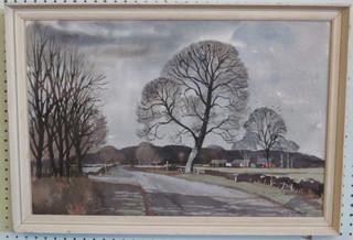 E R Roberts, watercolour "Buckinghamshire Landscape" 14 1/2"  x 22"