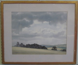 Terence H Lambert, watercolour "The Valley of The Rother" 10"  x 13"