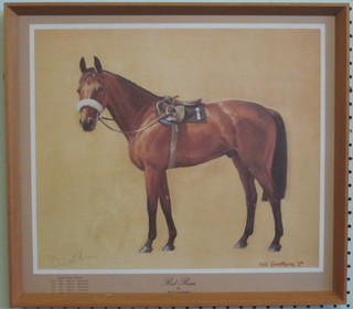 After Neal Cawthorne, a coloured print "Red Rum" 13" x 15",  signed
