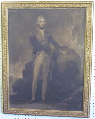 An 18th/19th Century monochrome print "Standing Lord Nelson" 21" x 16"