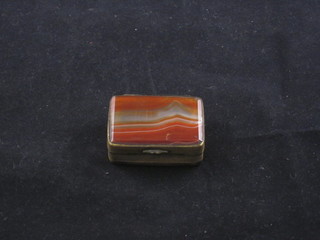 A 19th Century agate and gilt mounted box, f, 2"