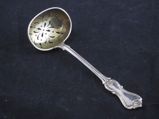 A Russian silver sifter spoon marked Gasne 187284, 2 ozs