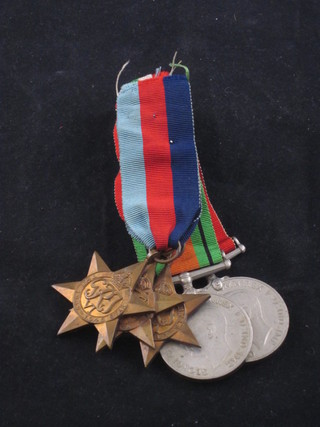 A group of 5 medals comprising 1939-45 Star, Africa Star, Italy Star, Defence & War medal