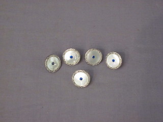 5 silver and mother of pearl dress studs