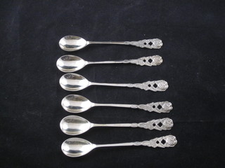 6 Continental silver teaspoons, 3 ozs