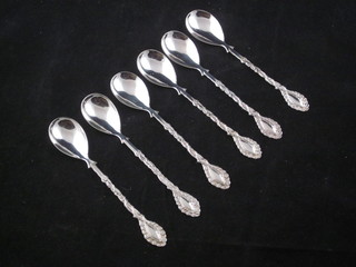 6 Continental silver teaspoons, 2 ozs
