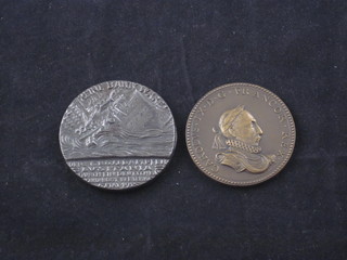 A Lusitania medallion and a bronze medallion