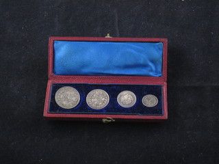 A Victorian 1886 set of Maundy coins - penny, tuppence,  threepence and fourpence
