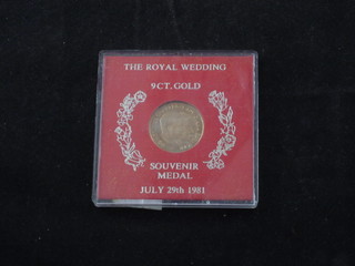 A 9ct gold 1981 Royal Wedding souvenir medal